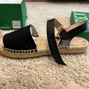 Jcrew black summer sandal size 9 NWT